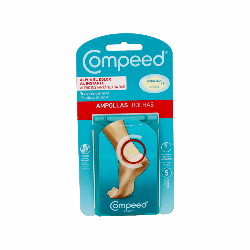 COMPEED AMPOLLAS HIDROCOLOIDE TALLA MEDIANA 5 UNIDADES COMPEED AMPOLLAS HIDROCOLOIDE TALLA MEDIANA 5 UNIDADES