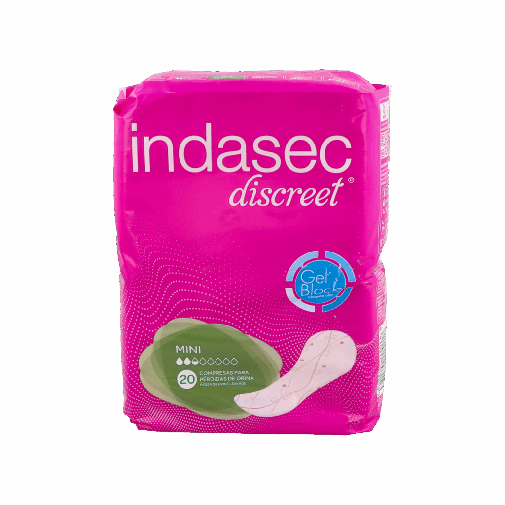 COMPRESA PERDIDAS LEVES INDASEC DISCREET MINI 22 UNIDADES COMPRESA PERDIDAS LEVES INDASEC DISCREET MINI 22 UNIDADES