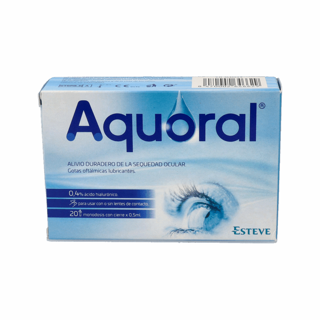 AQUORAL GOTAS OFTALMICAS LUBRICANTES ESTERILES 20 MONODOSIS 0,5 ML