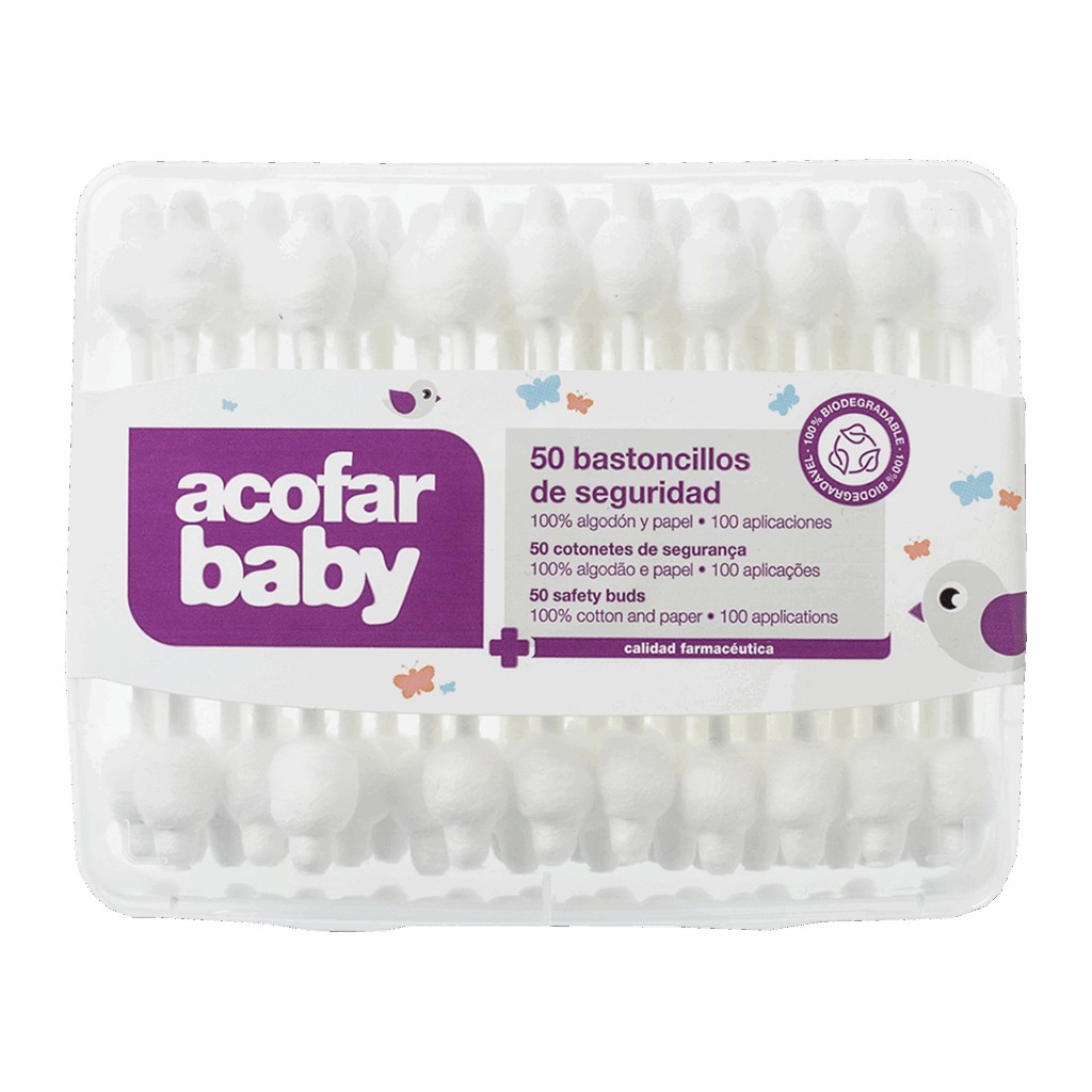 BASTONCILLOS OIDOS DE SEGURIDAD ACOFARBABY 50 UNIDADES
