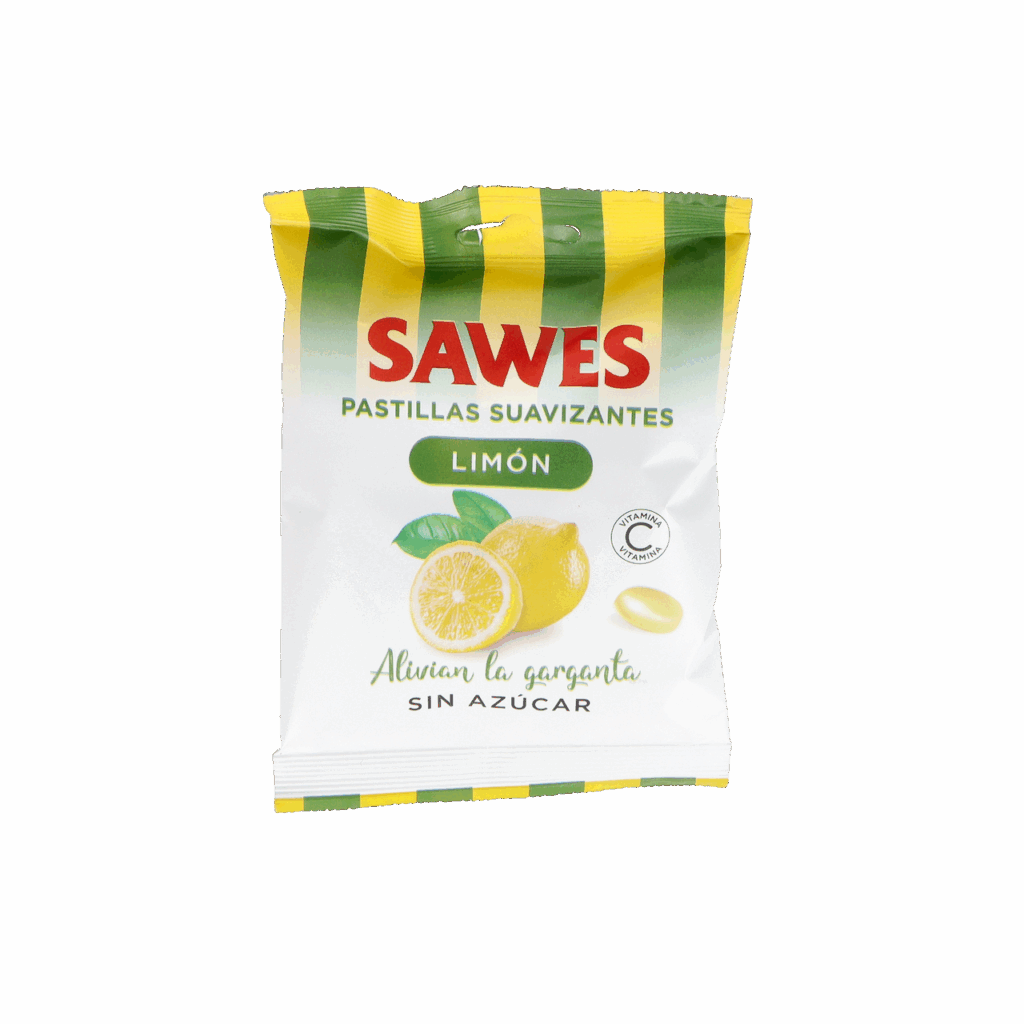 SAWES PASTILLAS SUAVIZANTES SIN AZUCAR 1 BOLSA 50 G SABOR LIMON