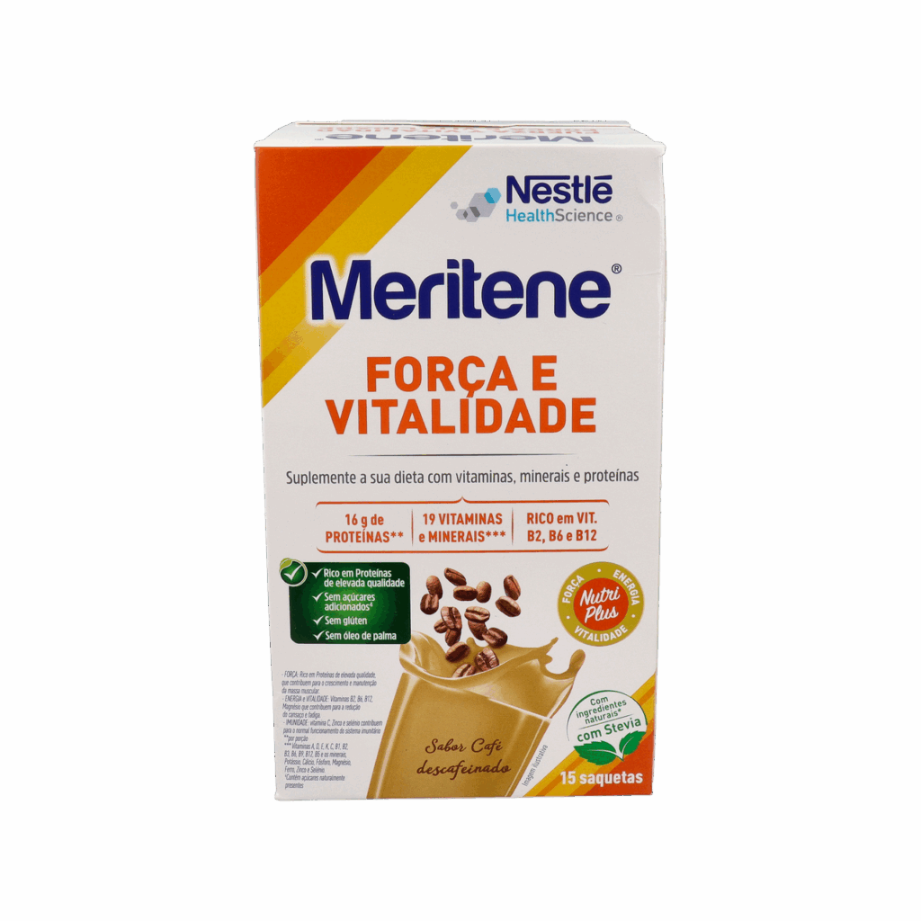 MERITENE FUERZA Y VITALIDAD BATIDO 15 SOBRES 30 G SABOR CAFE DESCAFEINADO MERITENE FUERZA Y VITALIDAD BATIDO 15 SOBRES 30 G SABOR CAFE DESCAFEINADO