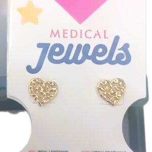 JEWELS PENDIENTE CORAZON DORADO CON HOJAS