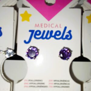 JEWELS PENDIENTE PUNTO LUZ VIOLA 7MM