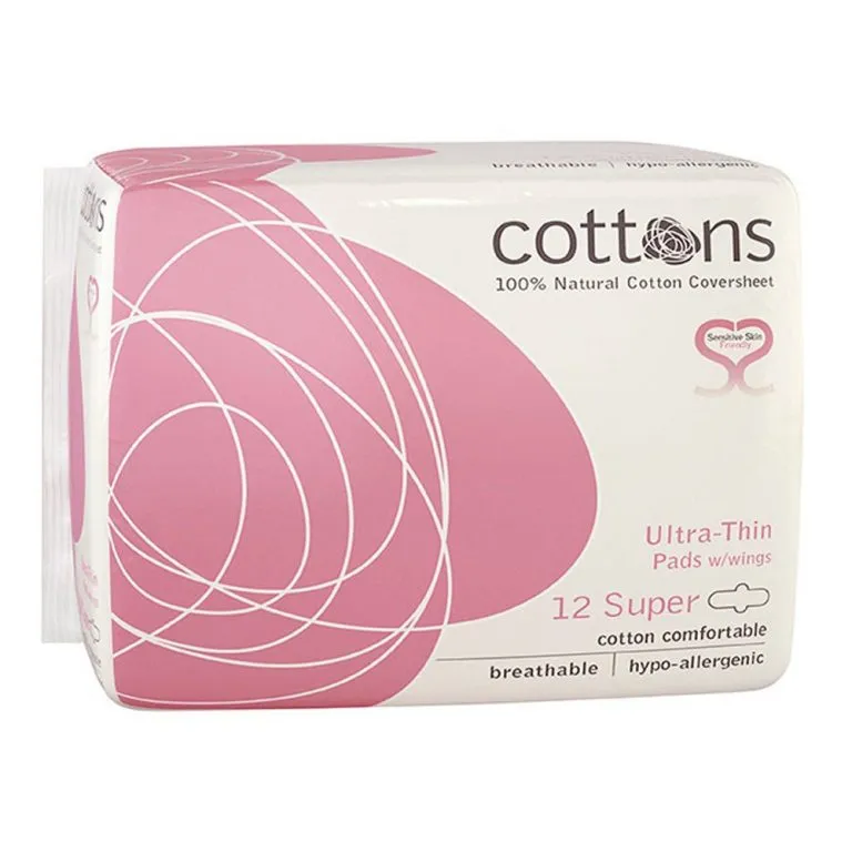 COMPRESAS HIGIENICAS FEMENINAS COTTONS ULTRAFINA SUPER 12 UNIDADES COMPRESAS HIGIENICAS FEMENINAS COTTONS ULTRAFINA SUPER 12 UNIDADES