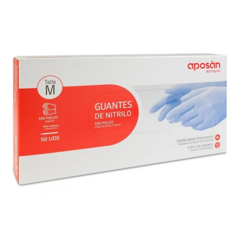 GUANTES DE NITRILO APOSAN BOTIQUIN 50 UNIDADES TALLA M GUANTES DE NITRILO APOSAN BOTIQUIN 50 UNIDADES TALLA M