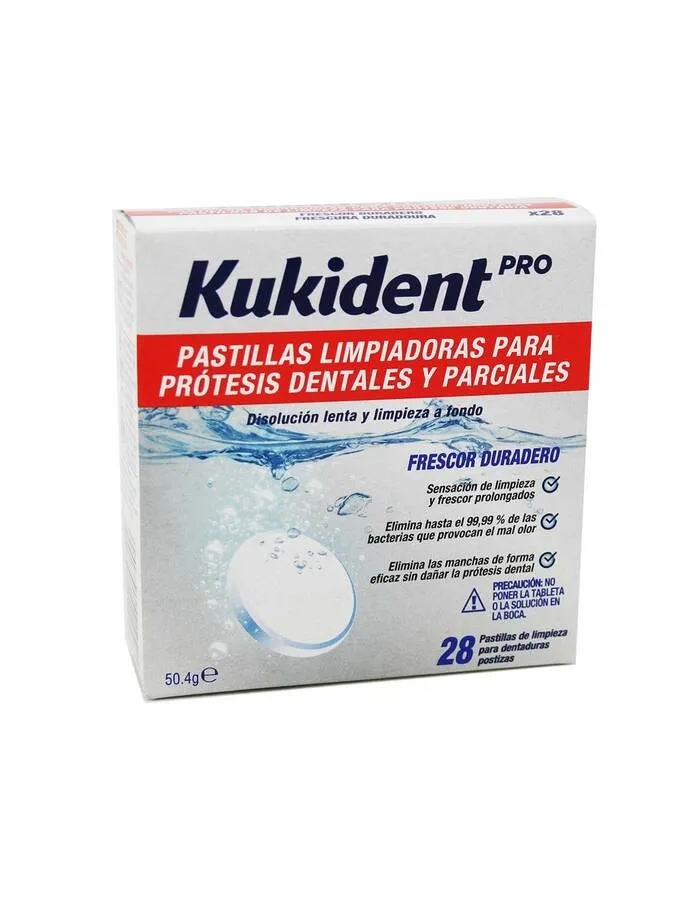KUKIDENT PASTILLAS LIMPIADORAS PARA PROTESIS TOTALES Y PARCIALES 28 PASTILLAS KUKIDENT PASTILLAS LIMPIADORAS PARA PROTESIS TOTALES Y PARCIALES 28 PASTILLAS