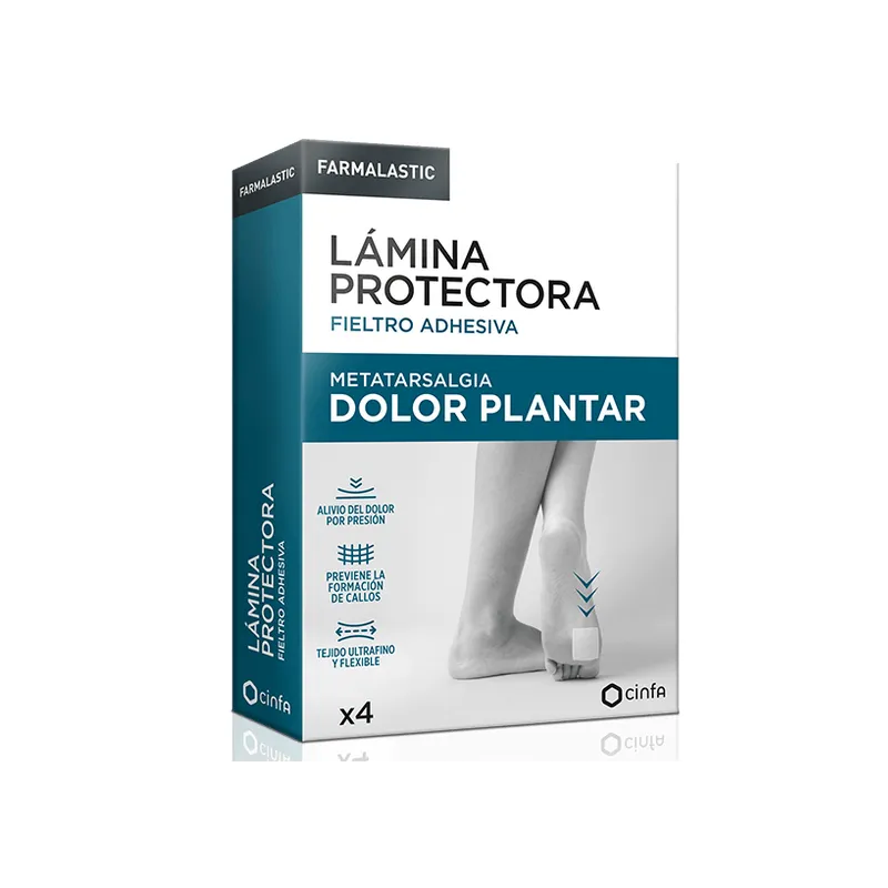 LAMINA PROTECTORA FIELTRO ADHESIVA FARMALASTIC 4 UNIDADES TALLA UNICA