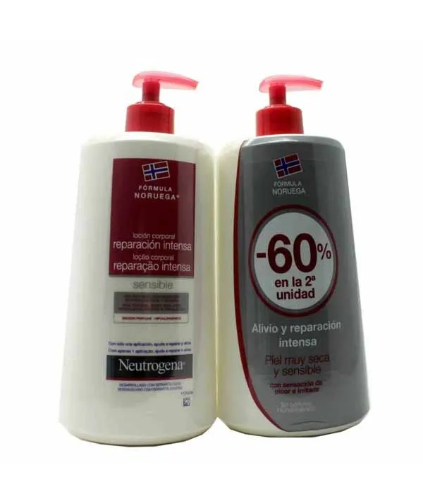 NEUTROGENA FORMULA NORUEGA LOCION CORPORAL REPARACION INTENSA PIEL MUY SECA Y RUGOSA 2 ENVASES 750 M