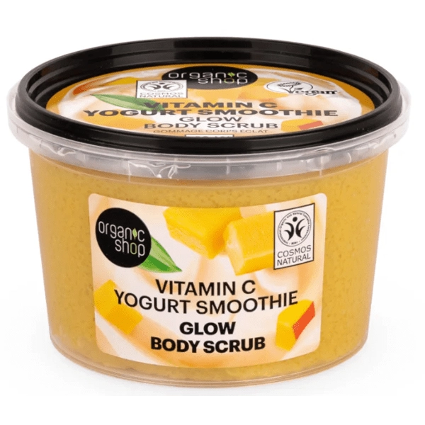 ORGANIC SHOP EXFOLIANTE CORPORAL CON EFECTO GLOW BATIDO DE YOGUR CON VITAMINA C 250ML