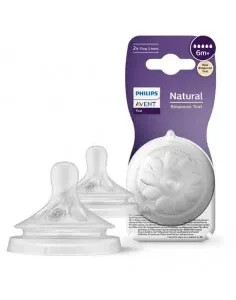 TETINA NATURAL FLUJO ULTRARAPIDO PHILIPS AVENT NATURAL RESPONSE + 6 MESES 2 UNIDADES