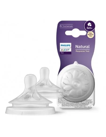 TETINA NATURAL LIQUIDOS ESPESOS PHILIPS AVENT NATURAL RESPONSE + 6 MESES 2 UNIDADES TETINA NATURAL LIQUIDOS ESPESOS PHILIPS AVENT NATURAL RESPONSE + 6 MESES 2 UNIDADES