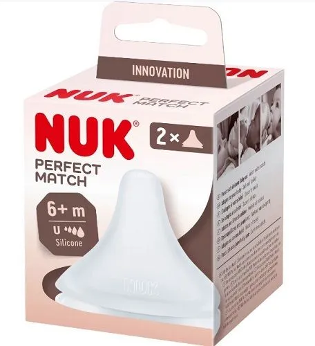 TETINA SILICONA ANTICOLICO NUK PERFECT MATCH FLOW CONTROL 2 UNIDADES