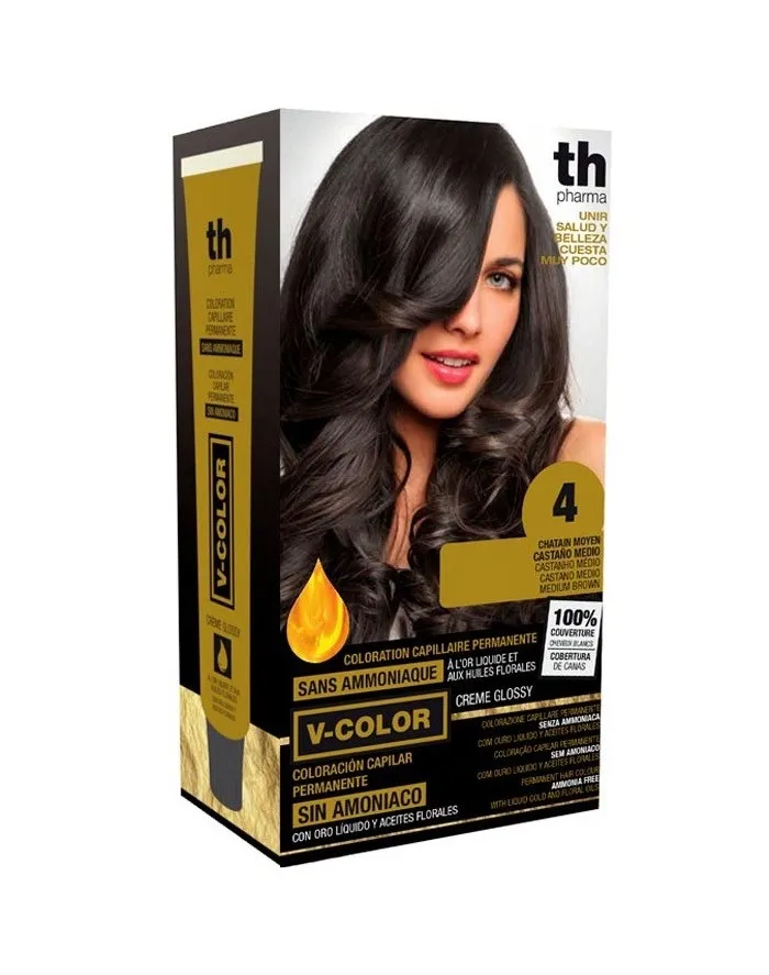 TH PHARMA VITALIA SIN AMONIACO COLORACION CAPILAR PERMANENTE COLOR 4 CASTAÑO MEDIO