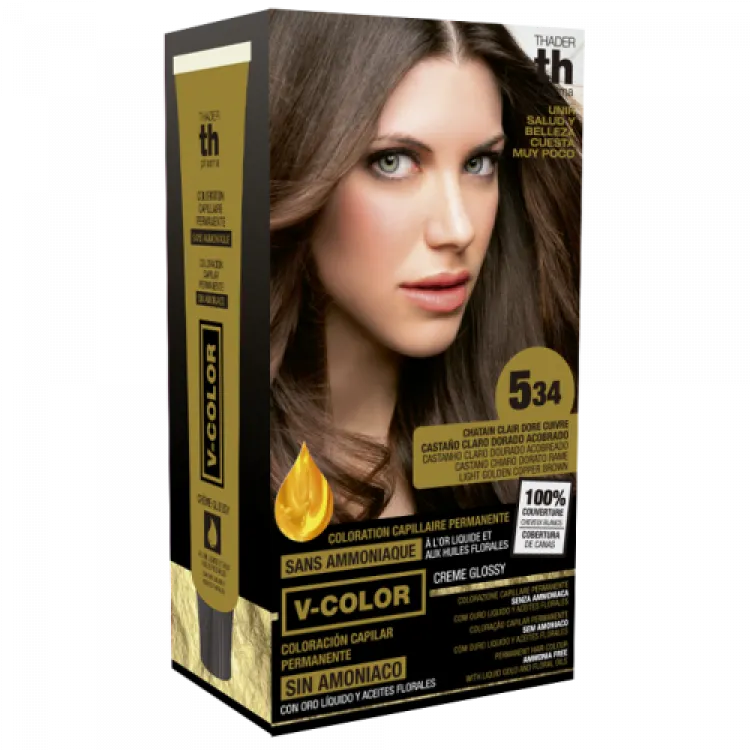 TH PHARMA VITALIA SIN AMONIACO COLORACION CAPILAR PERMANENTE COLOR 5.34 CASTAÑO CLARO DORADO ACOBRAD