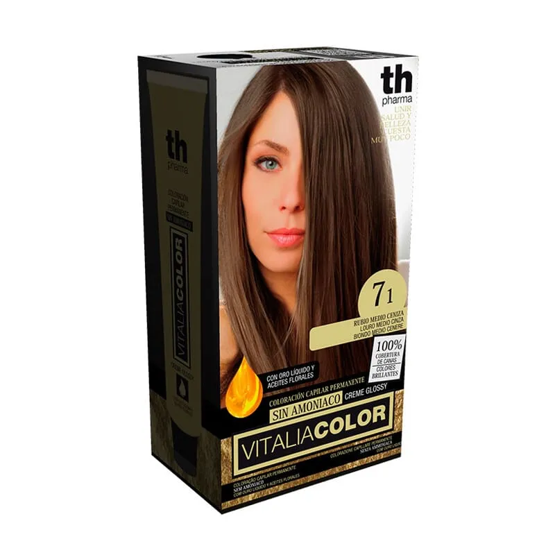 TH PHARMA VITALIA SIN AMONIACO COLORACION CAPILAR PERMANENTE COLOR 7.1 RUBIO MEDIO CENIZA TH PHARMA VITALIA SIN AMONIACO COLORACION CAPILAR PERMANENTE COLOR 7.1 RUBIO MEDIO CENIZA