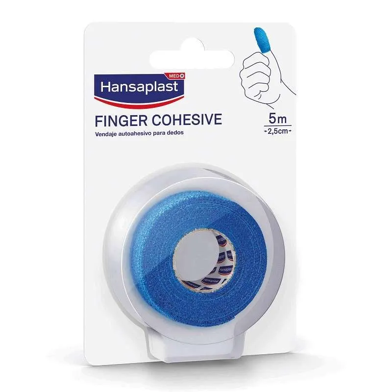VENDA COHESIVA PARA DEDOS HANSAPLAST 1 UNIDAD 5 M X 2,5 CM COLOR AZUL
