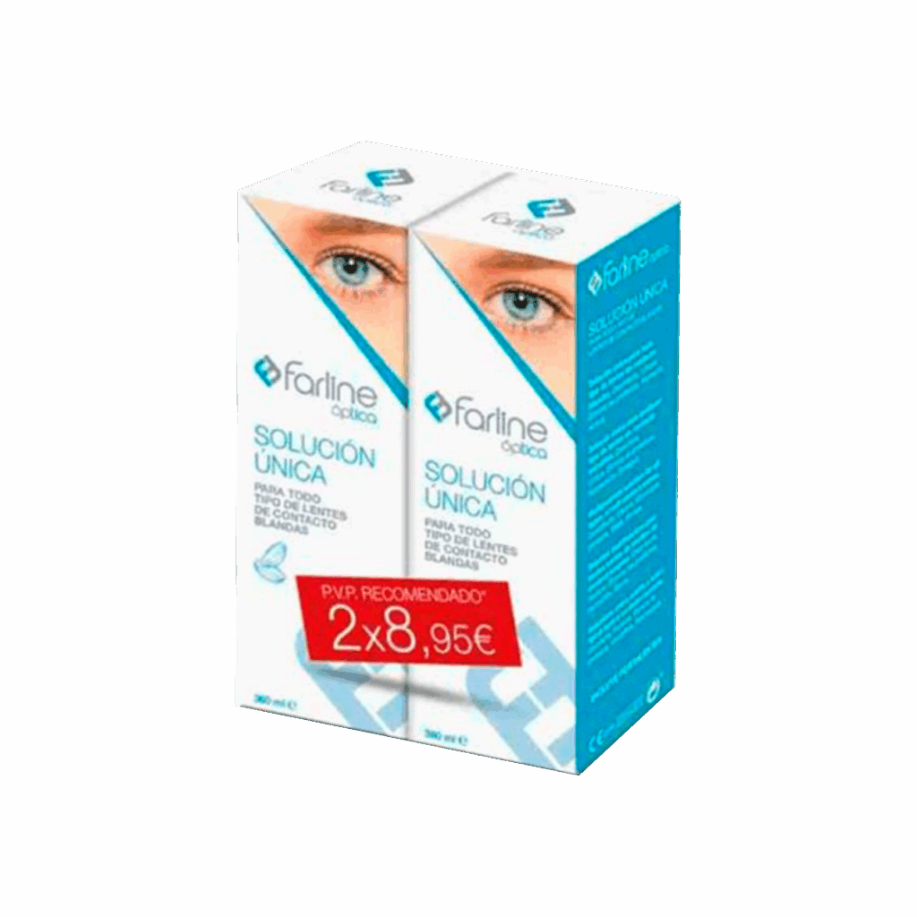 FARLINE OPTICA SOLUCION UNICA LENTES DE CONTACTO 2 ENVASES 360 ML DUPLO