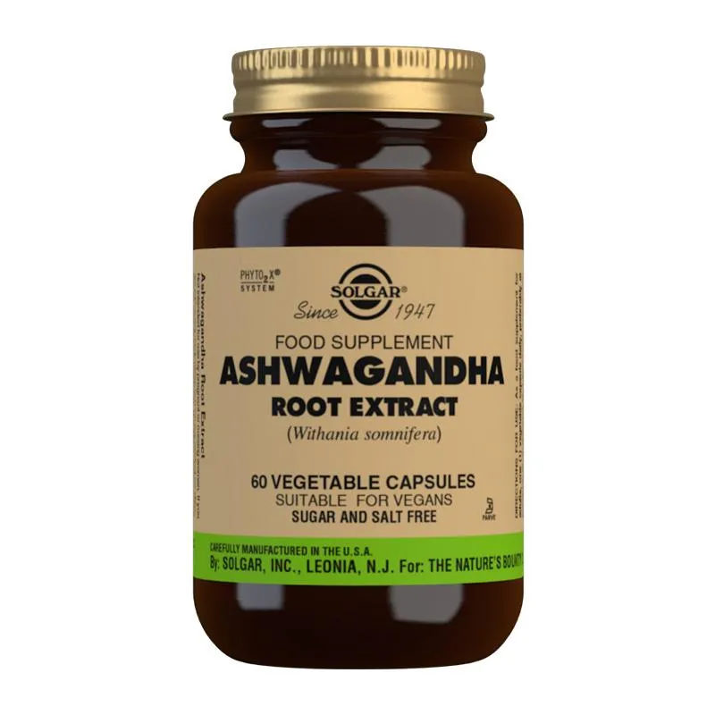 SOLGAR EXTRACTO DE RAIZ DE ASHWAGANDHA 60 CAPSULAS VEGETALES SOLGAR EXTRACTO DE RAIZ DE ASHWAGANDHA 60 CAPSULAS VEGETALES
