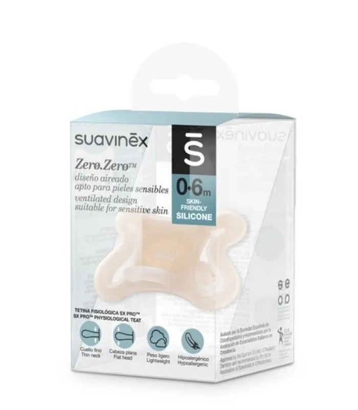 CHUPETE SILICONA FISIOLOGICO SUAVINEX SX PRO ZERO-ZERO 0 – 6 MESES 1 UNIDAD