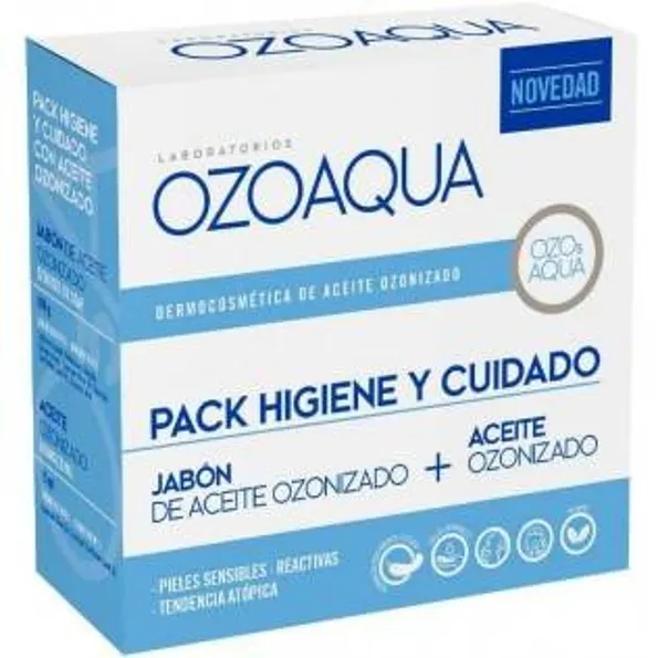 OZOAQUA PACK HIGIENE Y CUIDADO 1 ENVASE 15 ML ACEITE OZONIZADO + 1 ENVASE 100 G JABON DE ACEITE OZON OZOAQUA PACK HIGIENE Y CUIDADO 1 ENVASE 15 ML ACEITE OZONIZADO + 1 ENVASE 100 G JABON DE ACEITE OZON