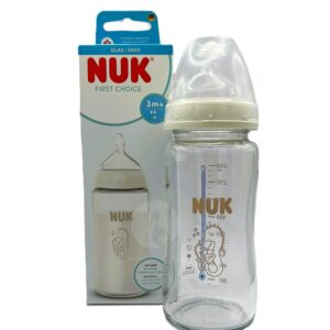 BIBERON CRISTAL SILICONA NUK FIRST CHOICE FLUJO M 1 UNIDAD 240 ML