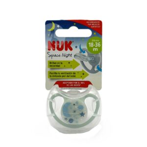 CHUPETE SILICONA NUK PM AIR NIGHT 18 – 36 MESES 1 UNIDAD