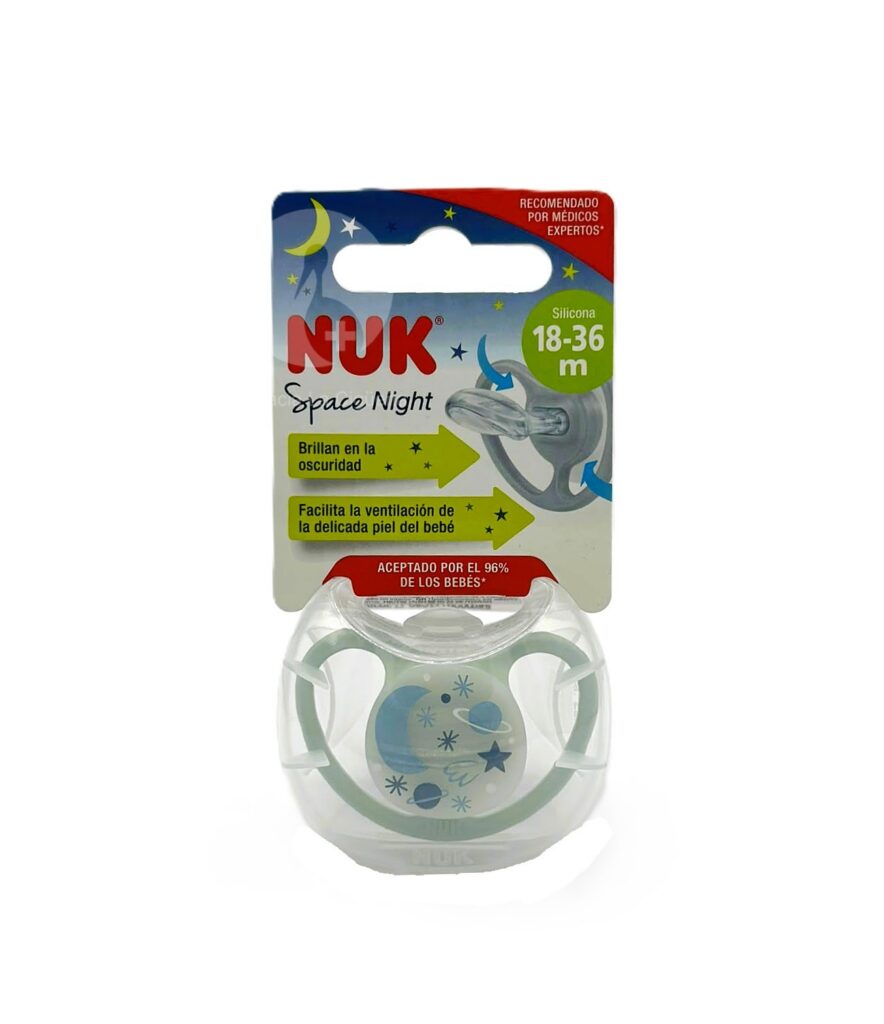 CHUPETE SILICONA NUK PM AIR NIGHT 18 – 36 MESES 1 UNIDAD
