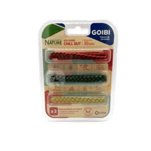 GOIBI PULSERA DE CITRONELLA NATURE 3 PULSERAS ECO CUERO CHILL OUT TRENZADA