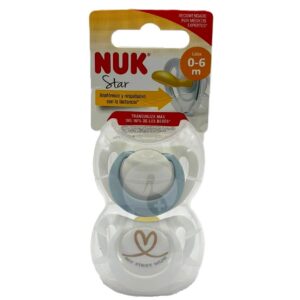 CHUPETE LATEX ANATOMICO NUK STAR 0 – 6 MESES 2 UNIDADES