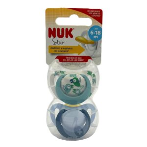 CHUPETE LATEX ANATOMICO NUK STAR 6 – 18 MESES 2 UNIDADES