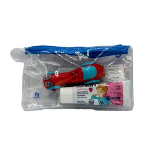 FLUORKIN INFANTIL VIAJE INICIO 1 CEPILLO INFANTIL BOLIDO + 1 PASTA DENTIFRICA 25 ML SABOR FRESA